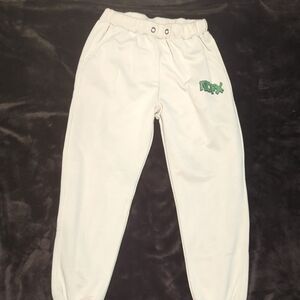 White Jogger Pants NOFX Logo